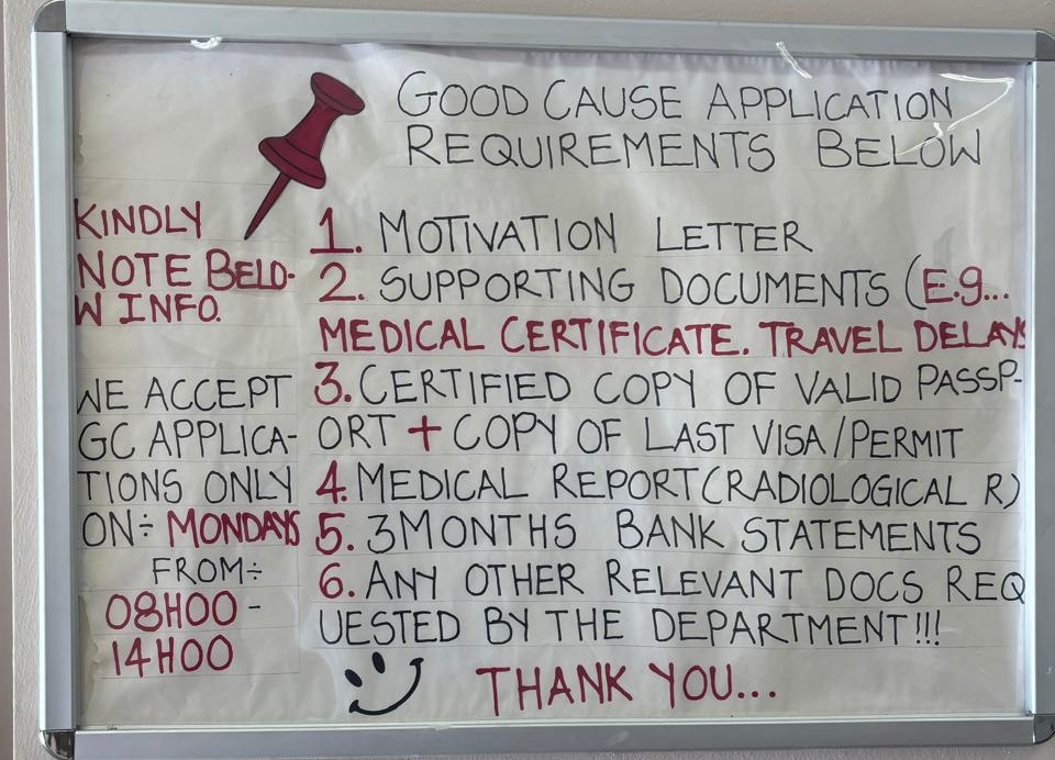 Good cause VISA application requirements